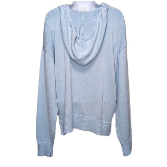 Life Is Good Hoodie Sweater Womens Size L Light Blue American Flag Beach NEW NWT - Picture 2 of 12